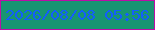 文字の大きさ：5、枠の色：bc0ea7、背景の色：189572、文字の色：135dfc 無料ブログパーツのブログ時計