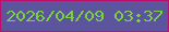 文字の大きさ：5、枠の色：bc0f69、背景の色：5c549c、文字の色：7ad241 無料ブログパーツのブログ時計