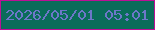 文字の大きさ：3、枠の色：bc0f96、背景の色：0a6c5a、文字の色：6d77c9 無料ブログパーツのブログ時計