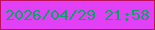 文字の大きさ：2、枠の色：bc105c、背景の色：e140f6、文字の色：07a362 無料ブログパーツのブログ時計