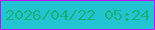 文字の大きさ：2、枠の色：bc10fa、背景の色：22c4d1、文字の色：19b17a 無料ブログパーツのブログ時計
