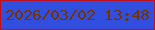 文字の大きさ：1、枠の色：bc121f、背景の色：324ede、文字の色：723301 無料ブログパーツのブログ時計
