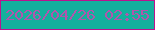 文字の大きさ：2、枠の色：bc138e、背景の色：14b09d、文字の色：b155ad 無料ブログパーツのブログ時計