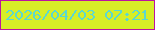 文字の大きさ：4、枠の色：bc14a1、背景の色：d7ee27、文字の色：5cd8cf 無料ブログパーツのブログ時計