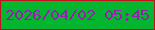 文字の大きさ：5、枠の色：bc151e、背景の色：04b530、文字の色：981eae 無料ブログパーツのブログ時計