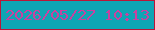 文字の大きさ：5、枠の色：bc1537、背景の色：0fa5b4、文字の色：c941a0 無料ブログパーツのブログ時計
