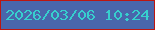 文字の大きさ：1、枠の色：bc1610、背景の色：4966ab、文字の色：37cfce 無料ブログパーツのブログ時計