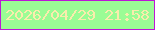 文字の大きさ：2、枠の色：bc17d6、背景の色：9afc95、文字の色：faecad 無料ブログパーツのブログ時計