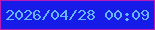 文字の大きさ：5、枠の色：bc19ba、背景の色：171be7、文字の色：64b5fb 無料ブログパーツのブログ時計