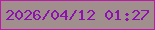 文字の大きさ：2、枠の色：bc1baa、背景の色：a08f8c、文字の色：8c11af 無料ブログパーツのブログ時計