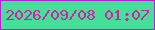 文字の大きさ：5、枠の色：bc1bd8、背景の色：45df99、文字の色：d61fa4 無料ブログパーツのブログ時計