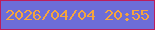 文字の大きさ：3、枠の色：bc1d5c、背景の色：6d6dd8、文字の色：f5a53e 無料ブログパーツのブログ時計