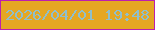 文字の大きさ：4、枠の色：bc1fae、背景の色：e5a723、文字の色：8fbfcc 無料ブログパーツのブログ時計