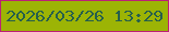文字の大きさ：1、枠の色：bc2076、背景の色：9cb405、文字の色：265f4c 無料ブログパーツのブログ時計