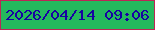 文字の大きさ：5、枠の色：bc2656、背景の色：24b95d、文字の色：1801a2 無料ブログパーツのブログ時計
