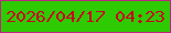 文字の大きさ：3、枠の色：bc267f、背景の色：2ecb03、文字の色：c80520 無料ブログパーツのブログ時計