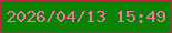 文字の大きさ：2、枠の色：bc2943、背景の色：0c8306、文字の色：e37ea1 無料ブログパーツのブログ時計