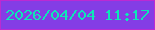 文字の大きさ：4、枠の色：bc2ad2、背景の色：843de5、文字の色：0de7b7 無料ブログパーツのブログ時計