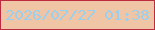 文字の大きさ：2、枠の色：bc2b3f、背景の色：f0c5a6、文字の色：9ad0ed 無料ブログパーツのブログ時計
