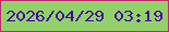 文字の大きさ：4、枠の色：bc2c6c、背景の色：92d16a、文字の色：47019f 無料ブログパーツのブログ時計