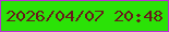 文字の大きさ：2、枠の色：bc2dd5、背景の色：2be207、文字の色：671b1b 無料ブログパーツのブログ時計