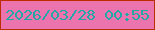 文字の大きさ：5、枠の色：bc2e01、背景の色：ec74ae、文字の色：22a7a7 無料ブログパーツのブログ時計