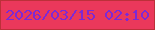 文字の大きさ：1、枠の色：bc3039、背景の色：ea385b、文字の色：7d29d5 無料ブログパーツのブログ時計
