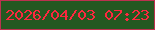 文字の大きさ：5、枠の色：bc314f、背景の色：245821、文字の色：fd283f 無料ブログパーツのブログ時計