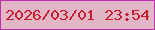 文字の大きさ：4、枠の色：bc32ad、背景の色：e3b6c7、文字の色：c61f2e 無料ブログパーツのブログ時計