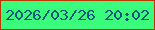 文字の大きさ：2、枠の色：bc3700、背景の色：3afb7b、文字の色：10567a 無料ブログパーツのブログ時計