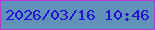文字の大きさ：2、枠の色：bc38d3、背景の色：6192ba、文字の色：2412d4 無料ブログパーツのブログ時計