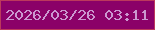 文字の大きさ：2、枠の色：bc395c、背景の色：8b0168、文字の色：cb97d0 無料ブログパーツのブログ時計