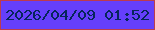 文字の大きさ：2、枠の色：bc3b4e、背景の色：653ffb、文字の色：06255b 無料ブログパーツのブログ時計