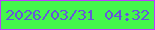 文字の大きさ：2、枠の色：bc3dff、背景の色：45f74c、文字の色：6657da 無料ブログパーツのブログ時計