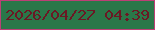 文字の大きさ：3、枠の色：bc3f76、背景の色：2a7749、文字の色：6b1824 無料ブログパーツのブログ時計