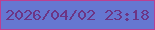 文字の大きさ：5、枠の色：bc3f91、背景の色：6677d1、文字の色：6c3585 無料ブログパーツのブログ時計