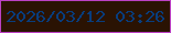 文字の大きさ：2、枠の色：bc41c4、背景の色：2a1303、文字の色：083d7d 無料ブログパーツのブログ時計