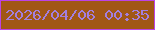 文字の大きさ：5、枠の色：bc43e5、背景の色：a15715、文字の色：a37fde 無料ブログパーツのブログ時計