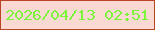 文字の大きさ：2、枠の色：bc4426、背景の色：fad9d2、文字の色：7df43c 無料ブログパーツのブログ時計