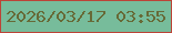 文字の大きさ：3、枠の色：bc4437、背景の色：77bc9b、文字の色：676a37 無料ブログパーツのブログ時計