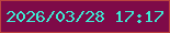 文字の大きさ：2、枠の色：bc443f、背景の色：7e0a48、文字の色：3de9d3 無料ブログパーツのブログ時計