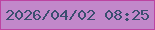 文字の大きさ：1、枠の色：bc44a1、背景の色：c288ca、文字の色：3c4e70 無料ブログパーツのブログ時計