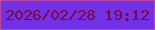 文字の大きさ：3、枠の色：bc46a4、背景の色：7131e7、文字の色：830538 無料ブログパーツのブログ時計
