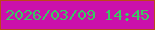 文字の大きさ：5、枠の色：bc481a、背景の色：cb10ac、文字の色：3aca62 無料ブログパーツのブログ時計