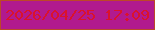 文字の大きさ：1、枠の色：bc4828、背景の色：b11a8e、文字の色：da122c 無料ブログパーツのブログ時計