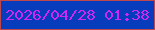 文字の大きさ：4、枠の色：bc484e、背景の色：073cbd、文字の色：cd27f0 無料ブログパーツのブログ時計