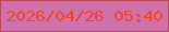 文字の大きさ：5、枠の色：bc4857、背景の色：d071ac、文字の色：ee4526 無料ブログパーツのブログ時計