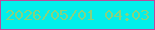 文字の大きさ：3、枠の色：bc499c、背景の色：02efeb、文字の色：86d37f 無料ブログパーツのブログ時計