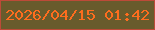 文字の大きさ：4、枠の色：bc4a38、背景の色：685b2c、文字の色：fe6d1e 無料ブログパーツのブログ時計