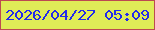 文字の大きさ：1、枠の色：bc4a51、背景の色：dfec57、文字の色：222bec 無料ブログパーツのブログ時計